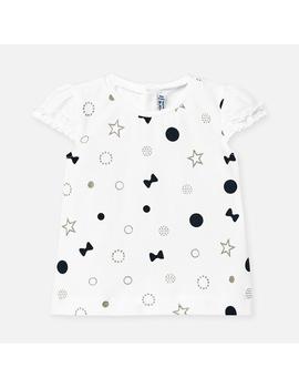 Camiseta Lazo Estrella Pupurina Mayoral Blanca Niñ